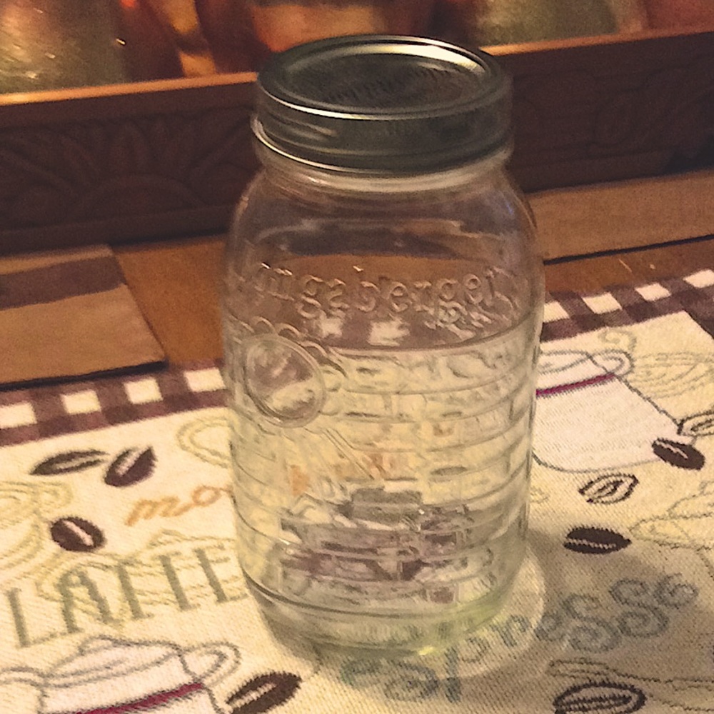 SET of 3 New Longaberger Woven Quart Canning Jar.  USA.